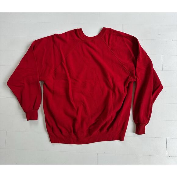 Vintage 90s Red Jerzees 2XL Crewneck Sweatshirt 24 x 28 - Picture 3 of 7